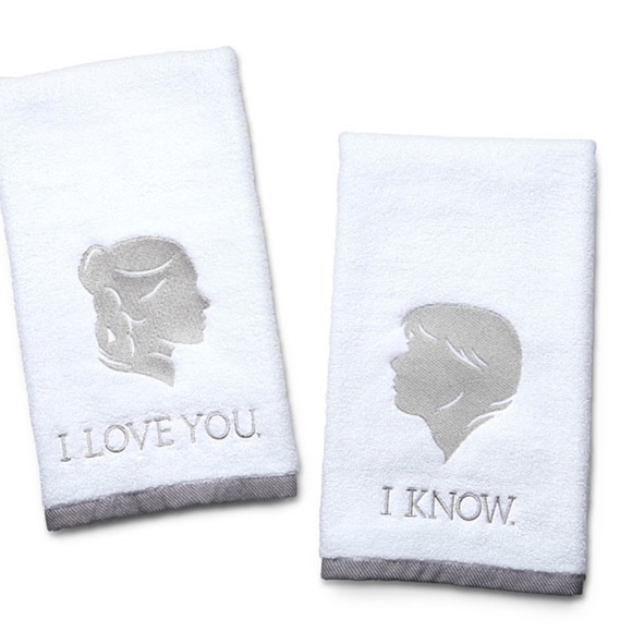 NWOT Star Wars Hand Towels by Think Geek - White + Silver - Picture 7 of 7